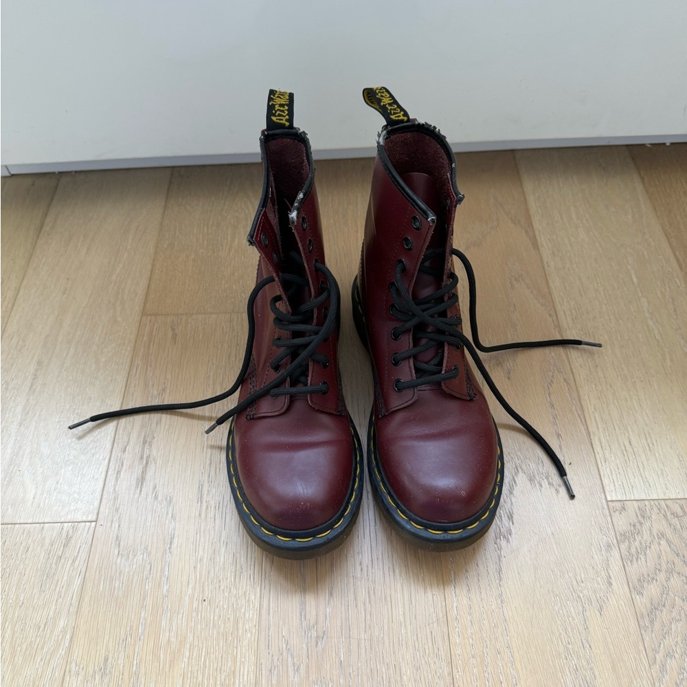 Dr. Martens Cherry Red Lace-Up Boots